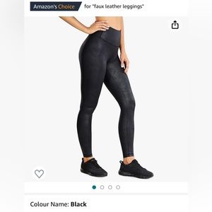 BNWOT CRZ leather look leggings with tummy control